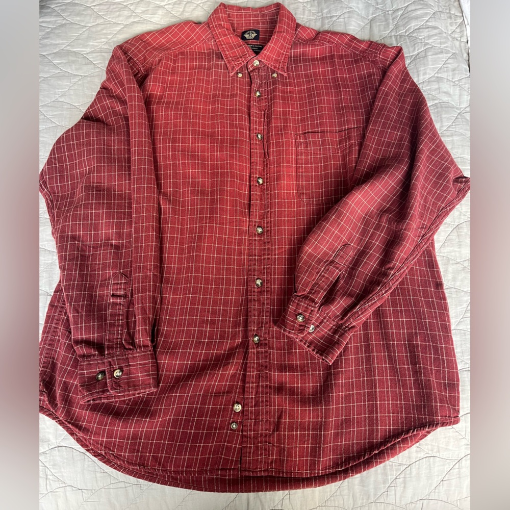 Dockers Red Plaid cotton/wool Men's Button Down Shirt